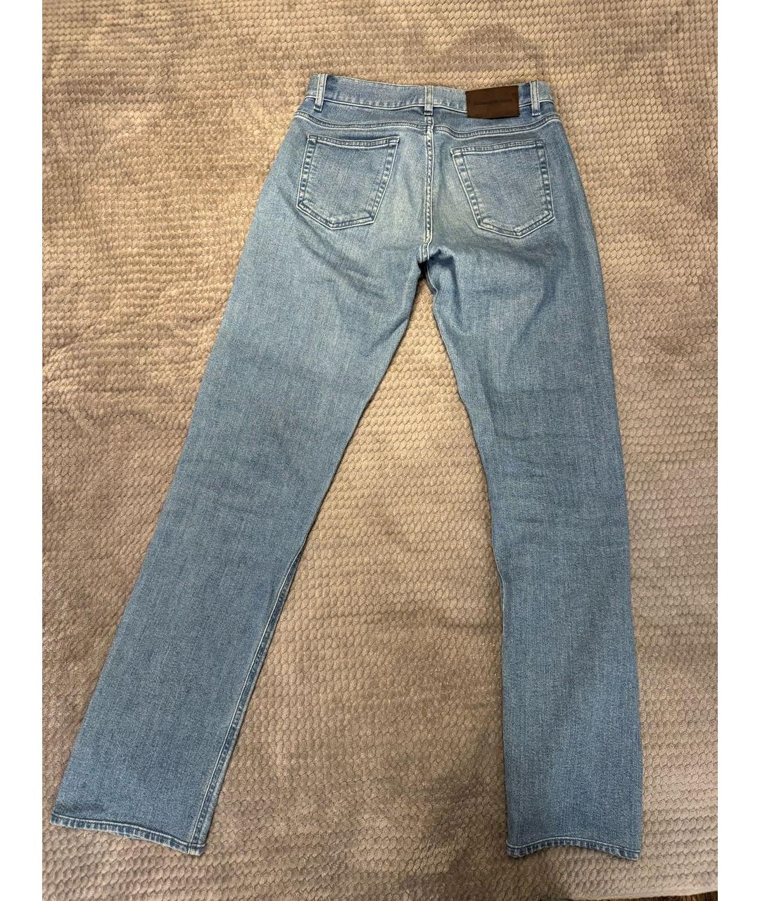 ERMENEGILDO ZEGNA XXX Голубые хлопковые прямые джинсы, фото 2
