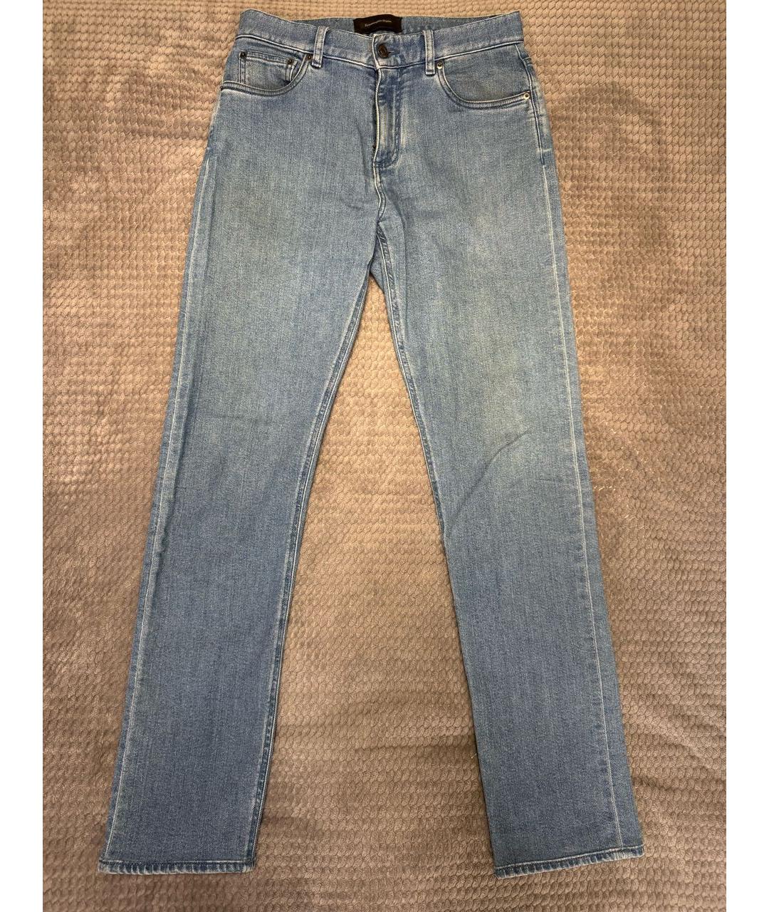 ERMENEGILDO ZEGNA XXX Голубые хлопковые прямые джинсы, фото 5