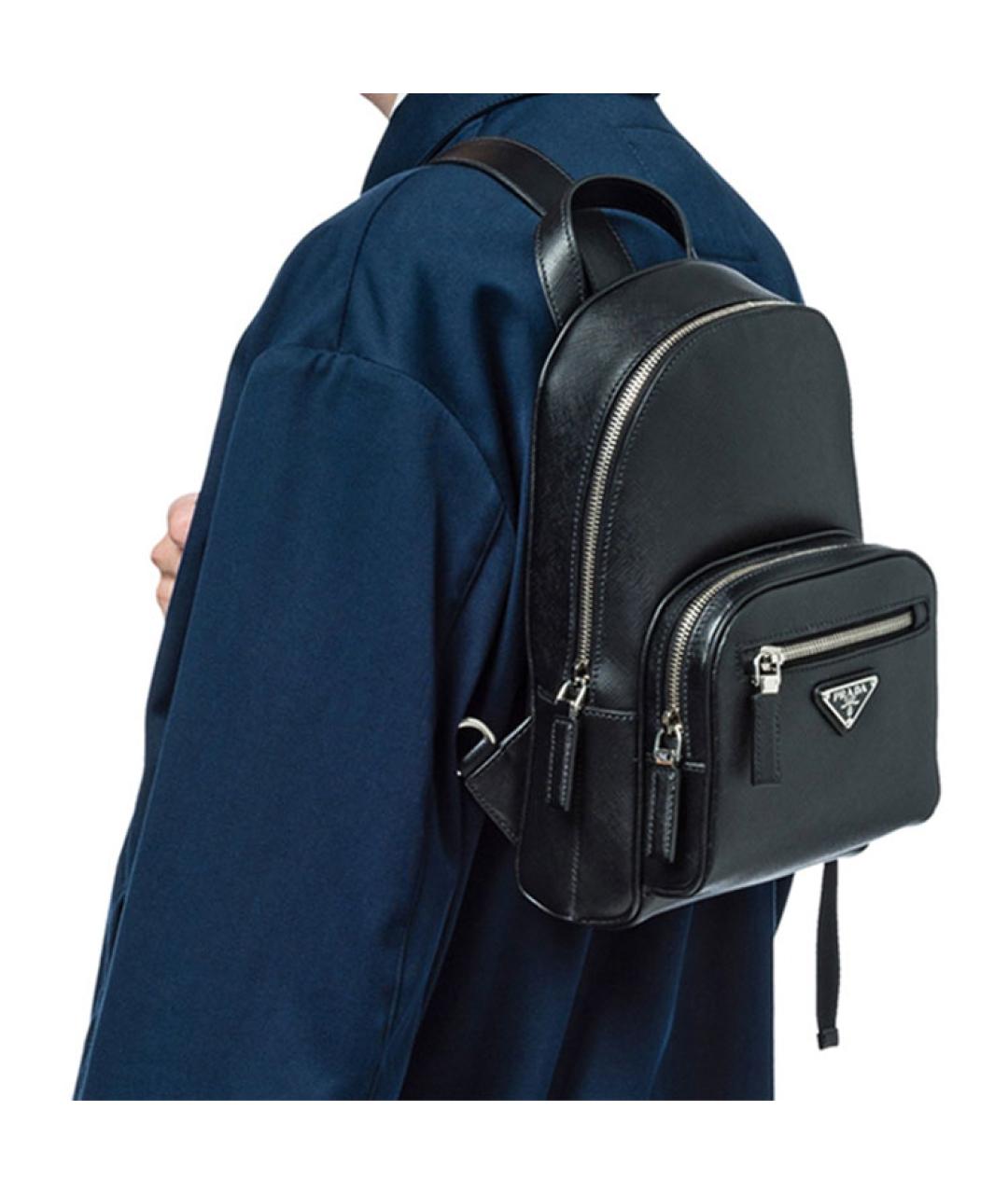 PRADA Черный кожаный рюкзак, фото 7