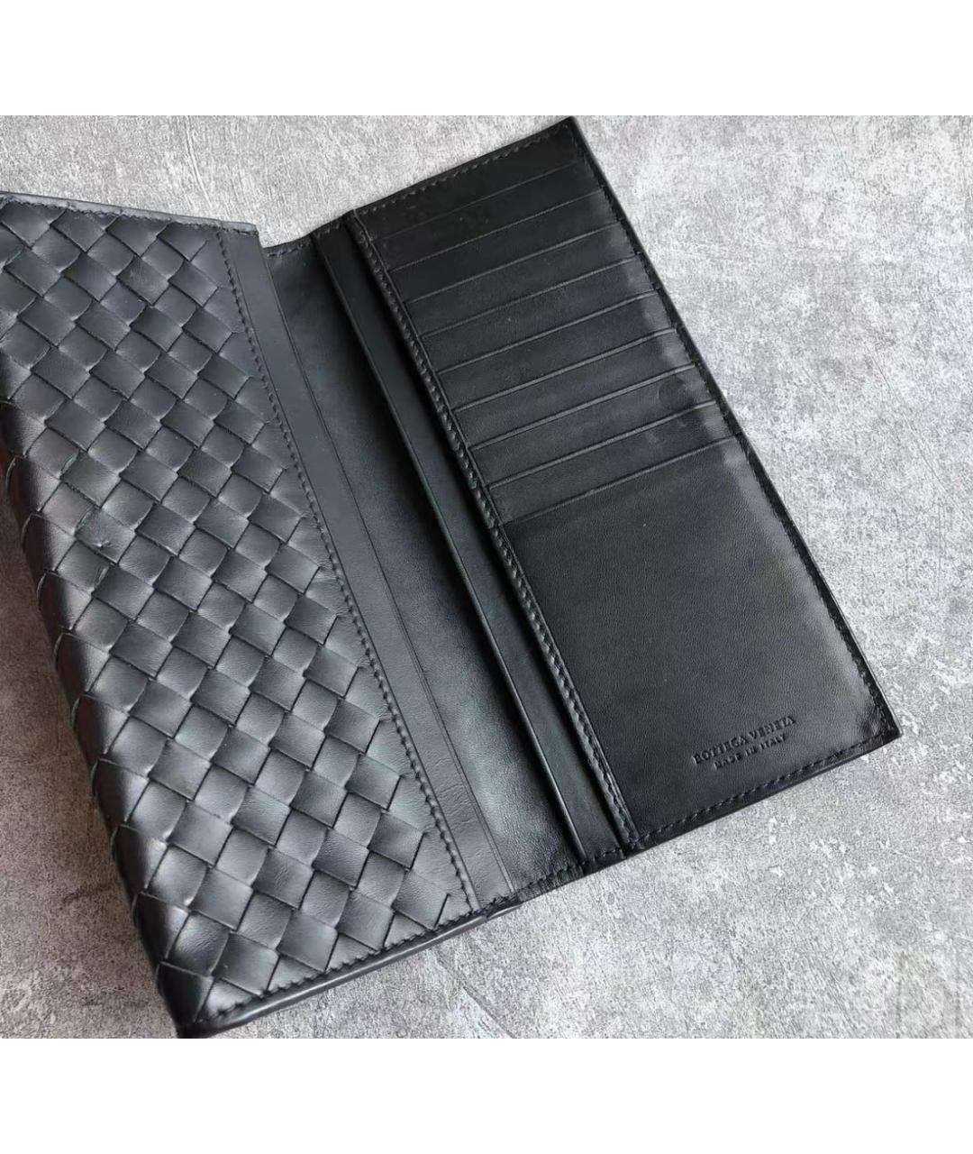 BOTTEGA VENETA Черный кожаный кошелек, фото 5