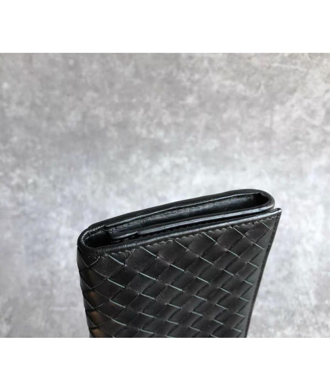 BOTTEGA VENETA Черный кожаный кошелек, фото 4