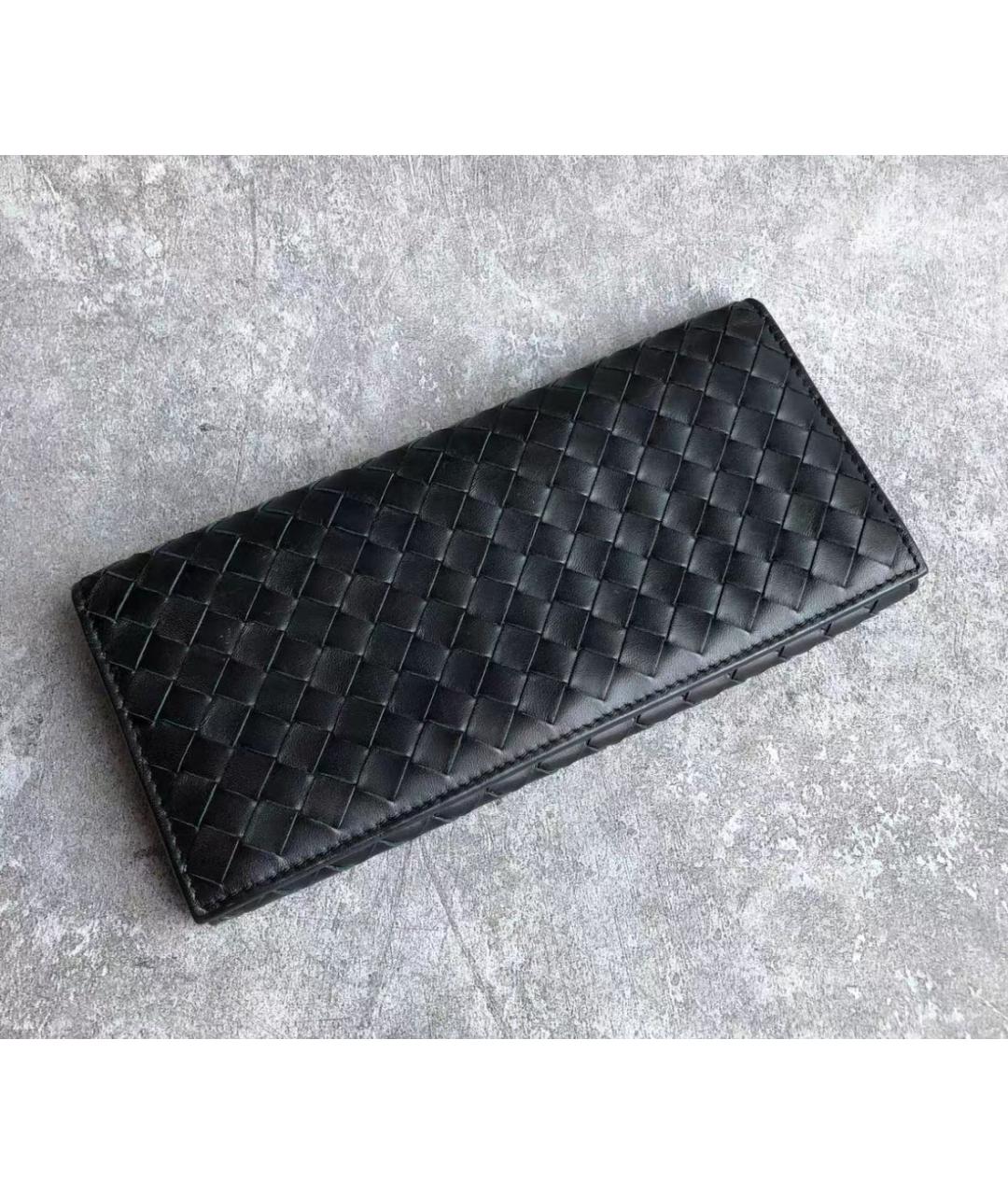 BOTTEGA VENETA Черный кожаный кошелек, фото 6