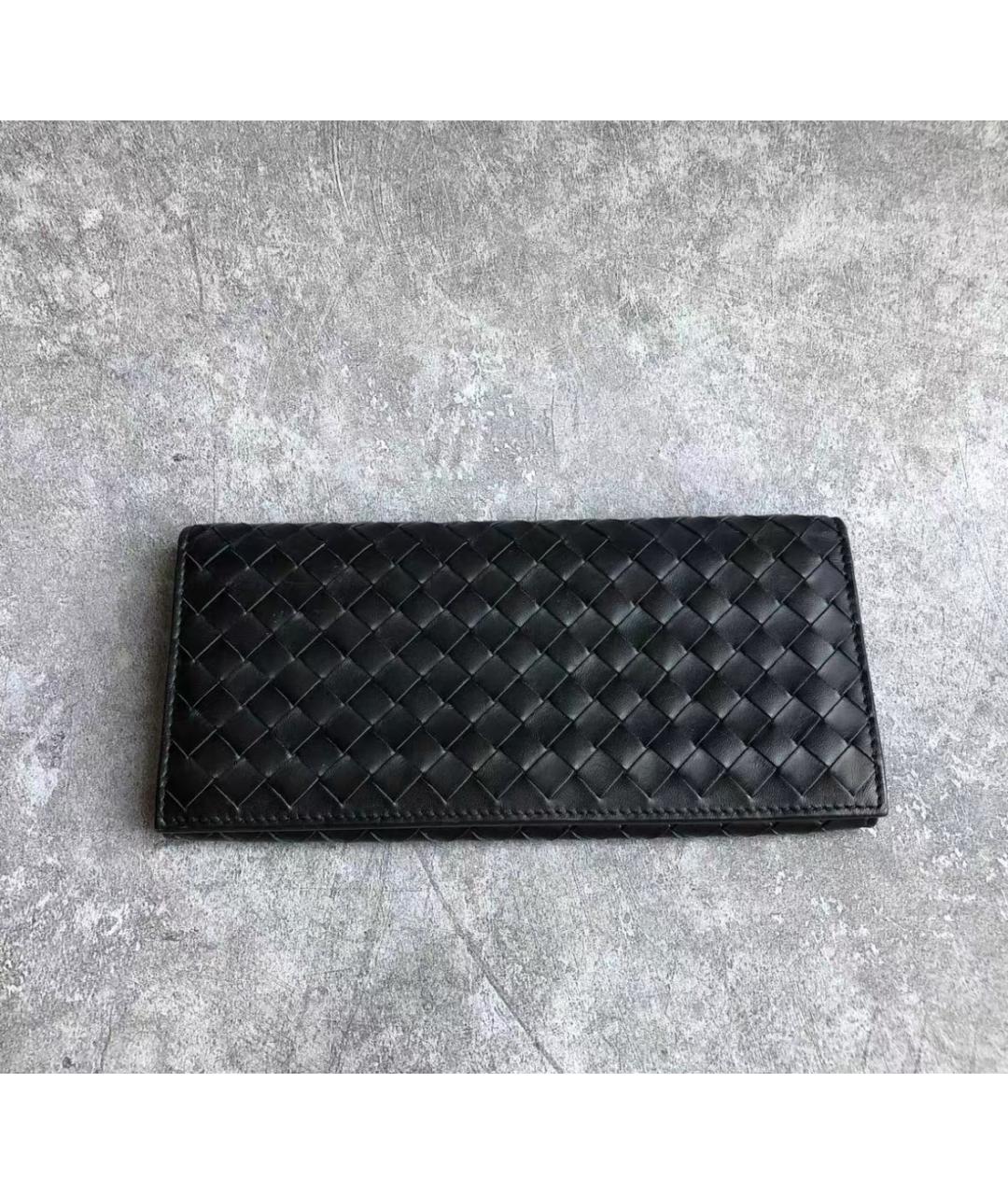 BOTTEGA VENETA Черный кожаный кошелек, фото 7