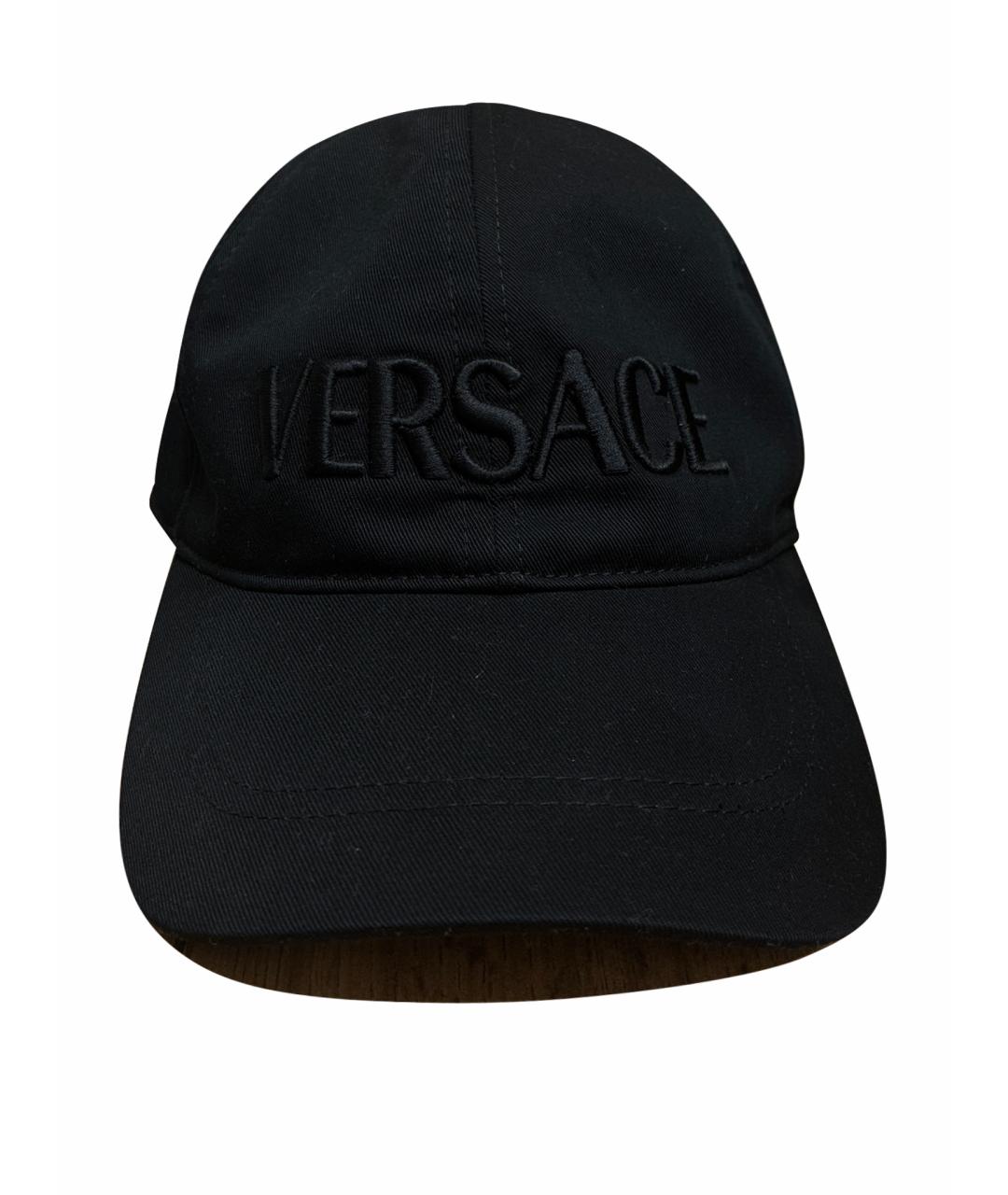 VERSACE Черная хлопковая кепка/бейсболка, фото 1