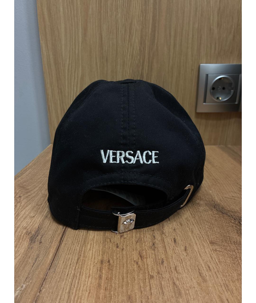 VERSACE Черная хлопковая кепка/бейсболка, фото 4