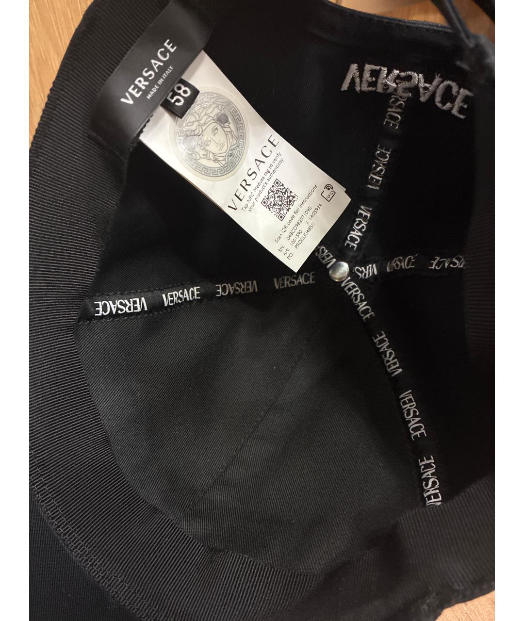 VERSACE Черная хлопковая кепка/бейсболка, фото 6