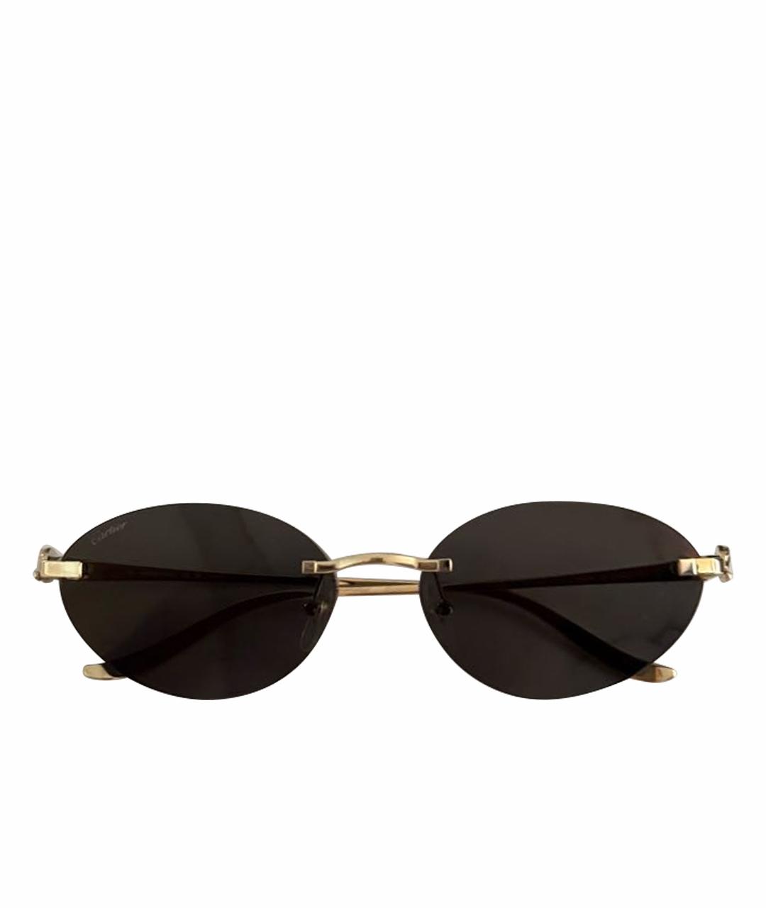 CARTIER Золотые металлические солнцезащитные очки, фото 1