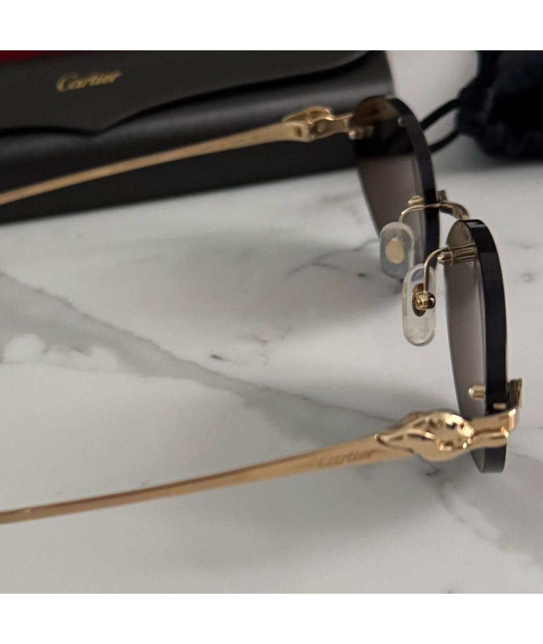 CARTIER Золотые металлические солнцезащитные очки, фото 3