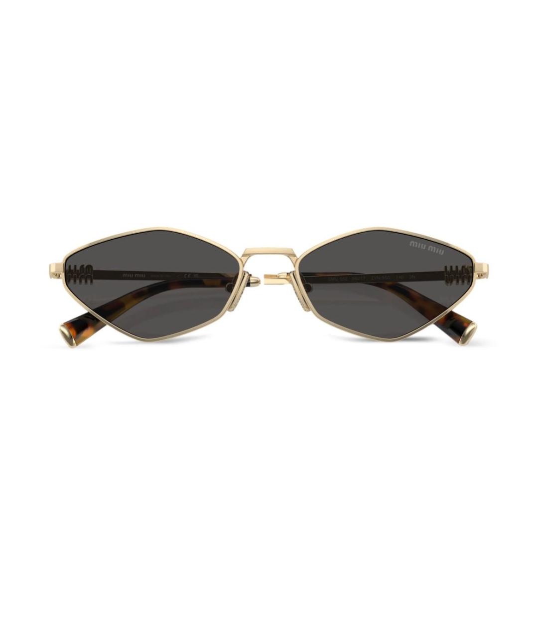 MIU MIU Черные металлические солнцезащитные очки, фото 3
