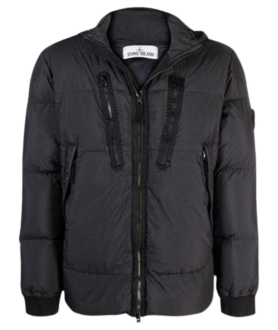 STONE ISLAND Черный пуховик, фото 1