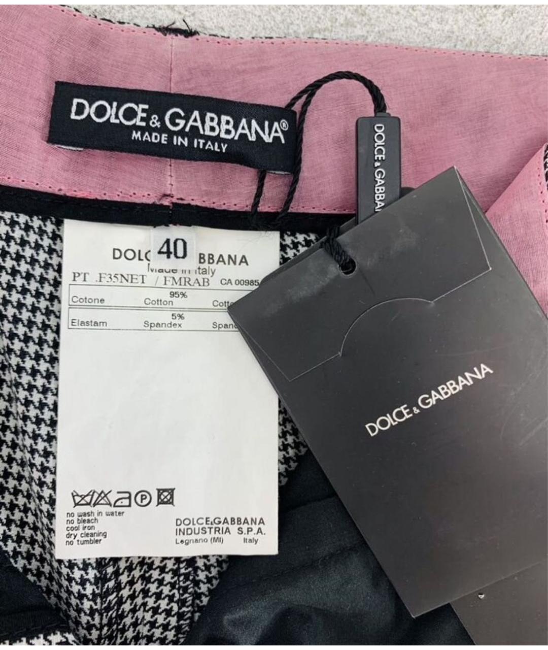 DOLCE&GABBANA Мульти хлопко-эластановые прямые брюки, фото 4