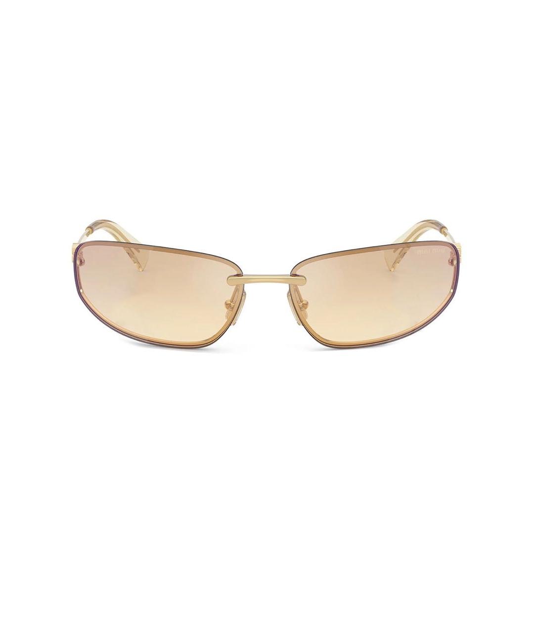 MIU MIU Желтые металлические солнцезащитные очки, фото 1