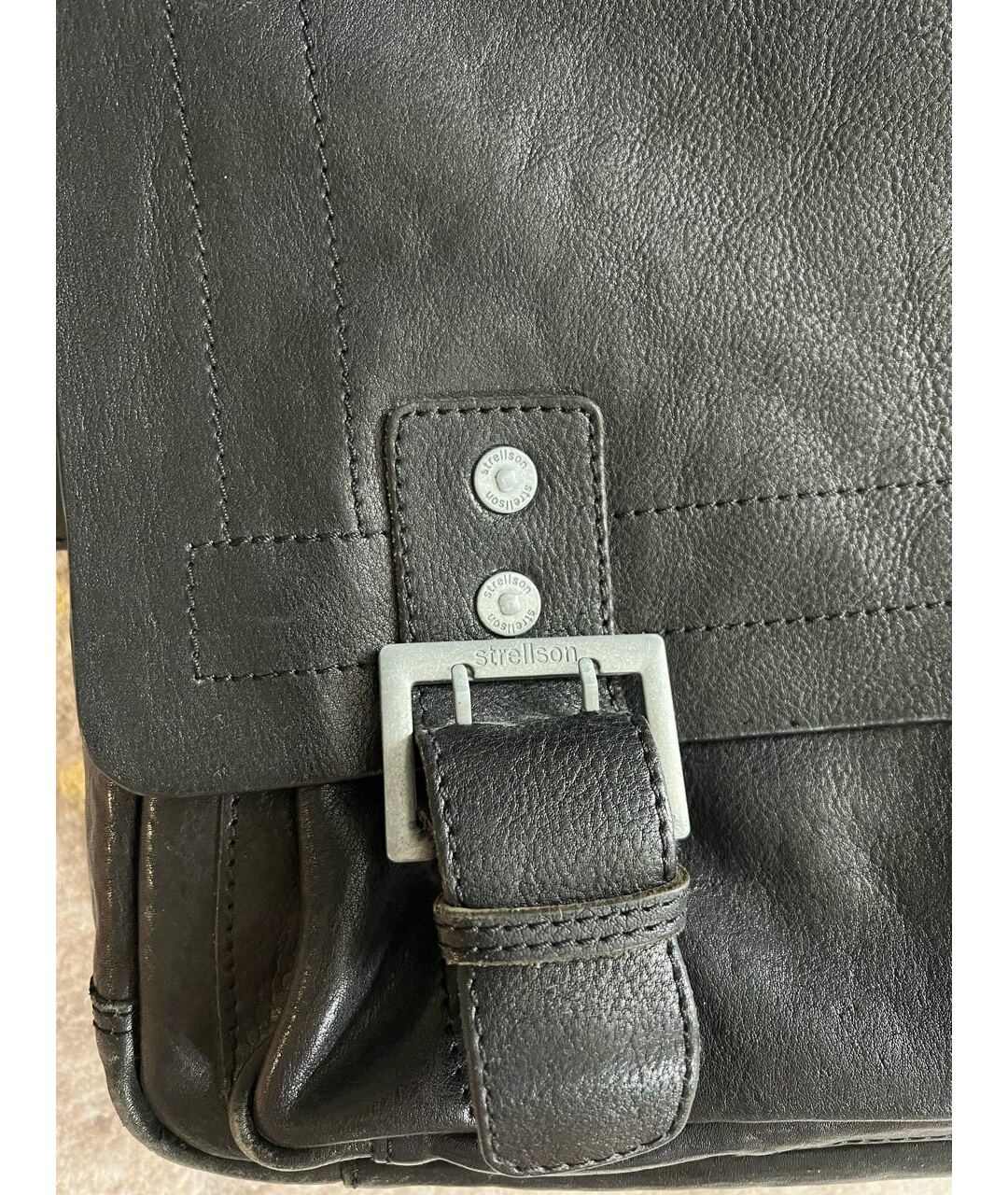 STRELLSON Черный кожаный портфель, фото 3