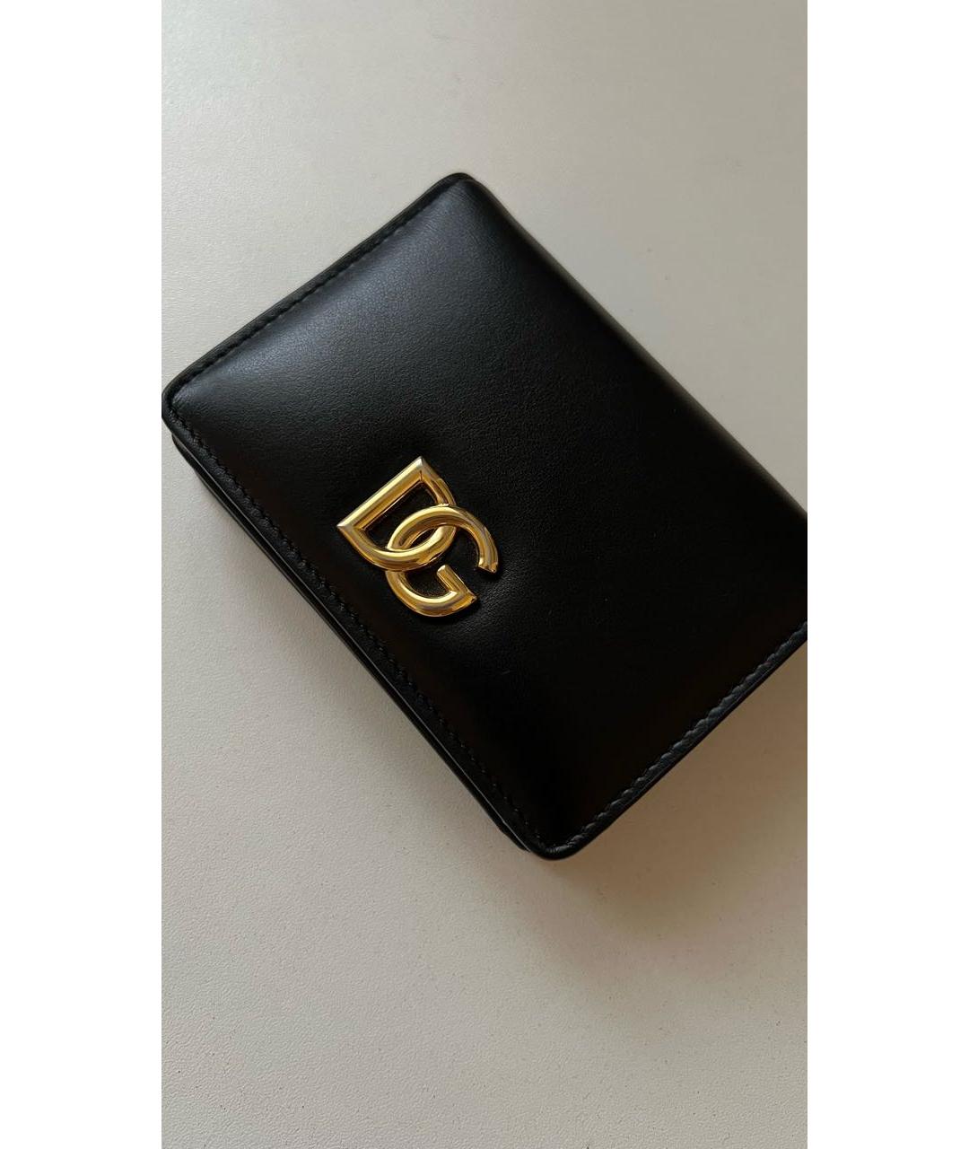 DOLCE&GABBANA Черный кожаный кошелек, фото 3