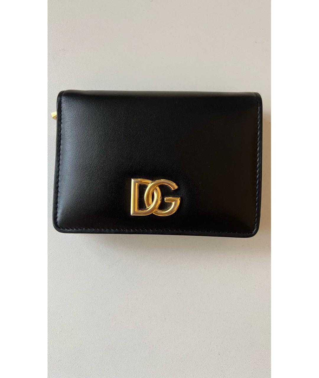 DOLCE&GABBANA Черный кожаный кошелек, фото 8