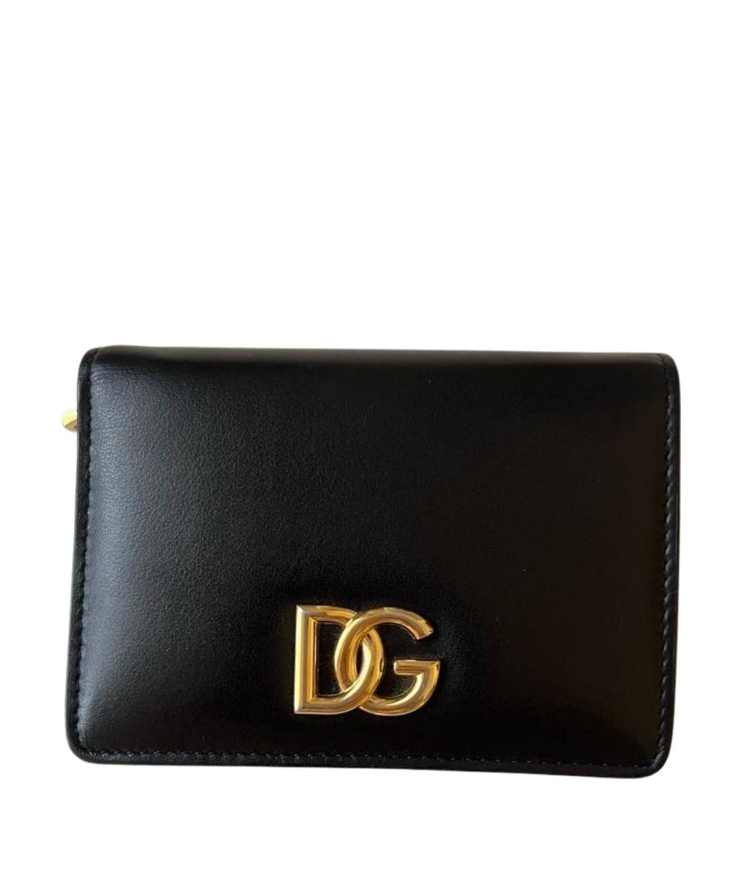 DOLCE&GABBANA Черный кожаный кошелек, фото 1