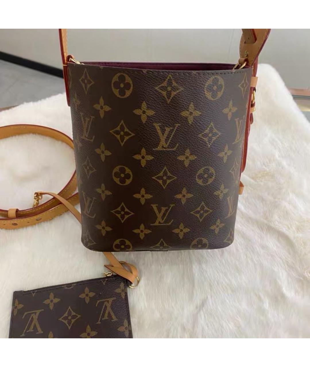 LOUIS VUITTON Коричневая кожаная сумка с короткими ручками, фото 2