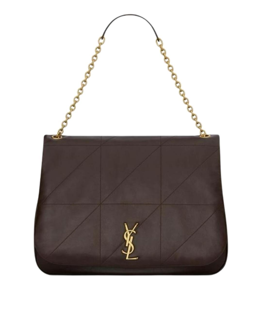 SAINT LAURENT Коричневая кожаная сумка через плечо, фото 1