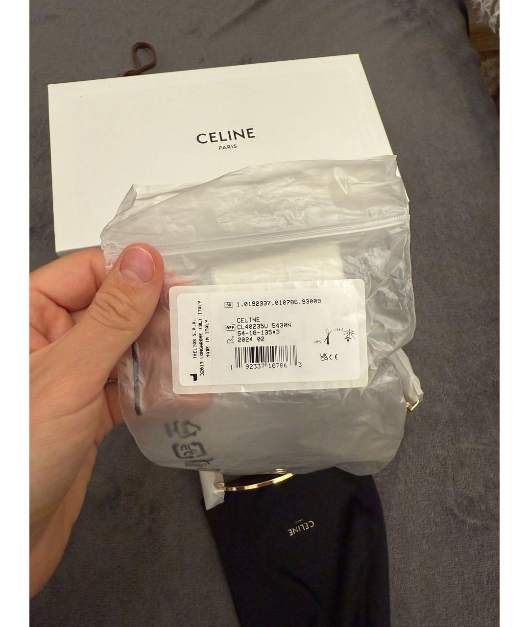 CELINE Золотые металлические солнцезащитные очки, фото 5