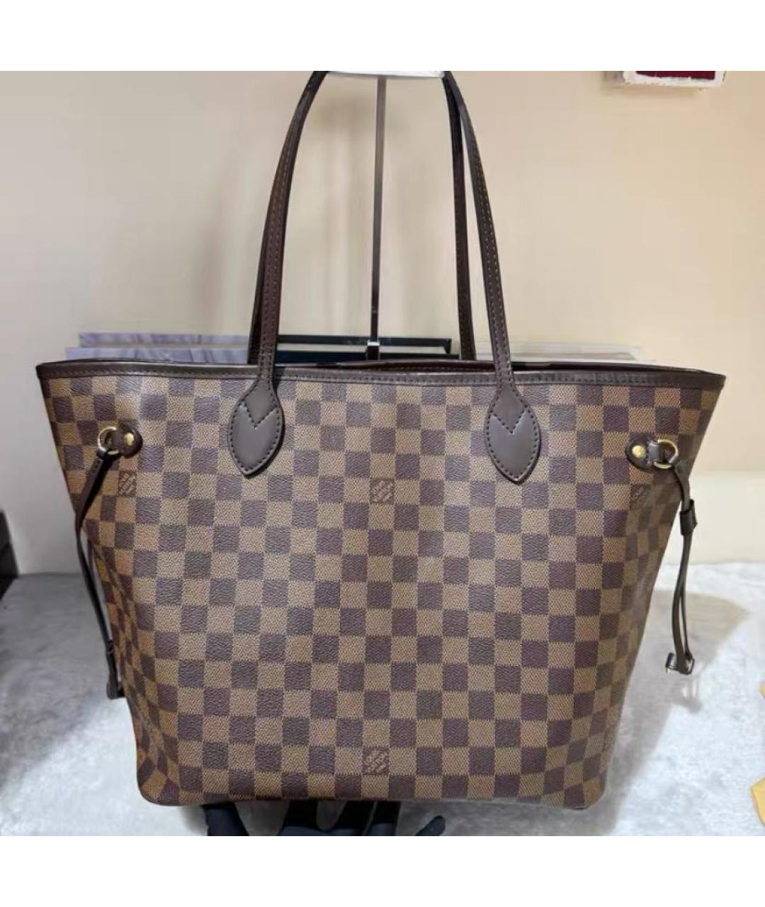LOUIS VUITTON Коричневая кожаная сумка тоут, фото 2