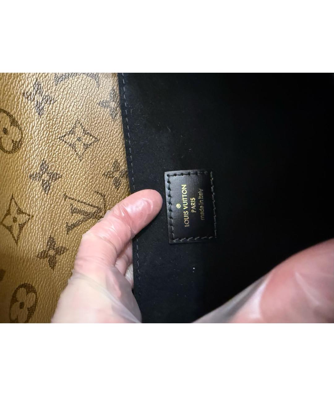 LOUIS VUITTON Коричневая кожаная сумка через плечо, фото 6