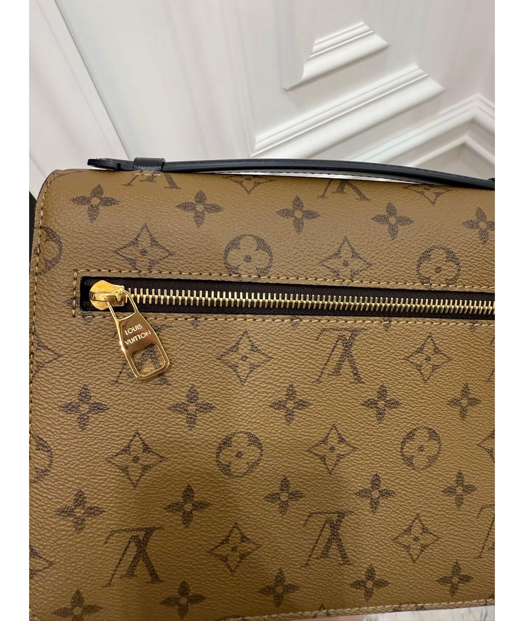 LOUIS VUITTON Коричневая кожаная сумка через плечо, фото 7