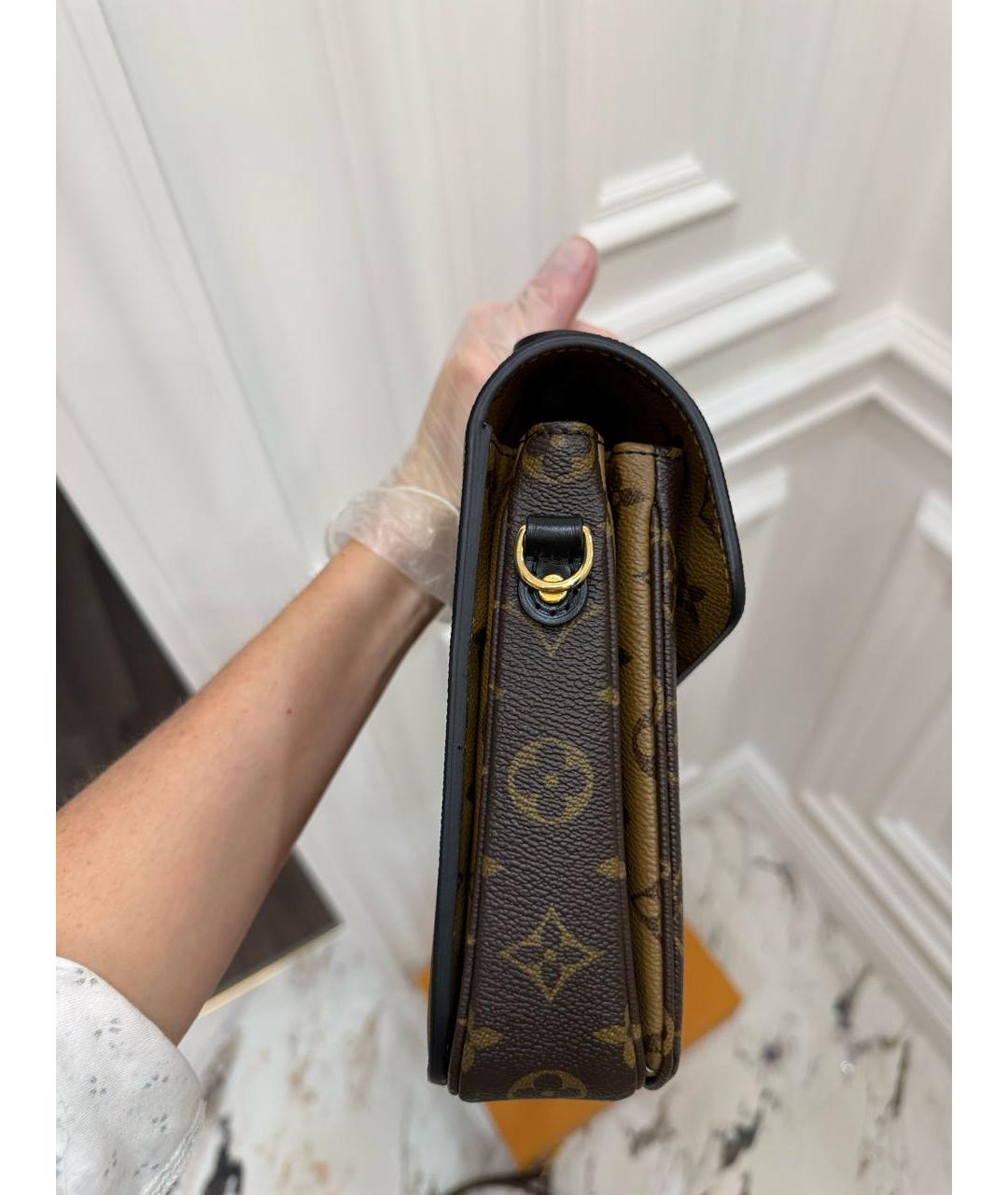 LOUIS VUITTON Коричневая кожаная сумка через плечо, фото 5