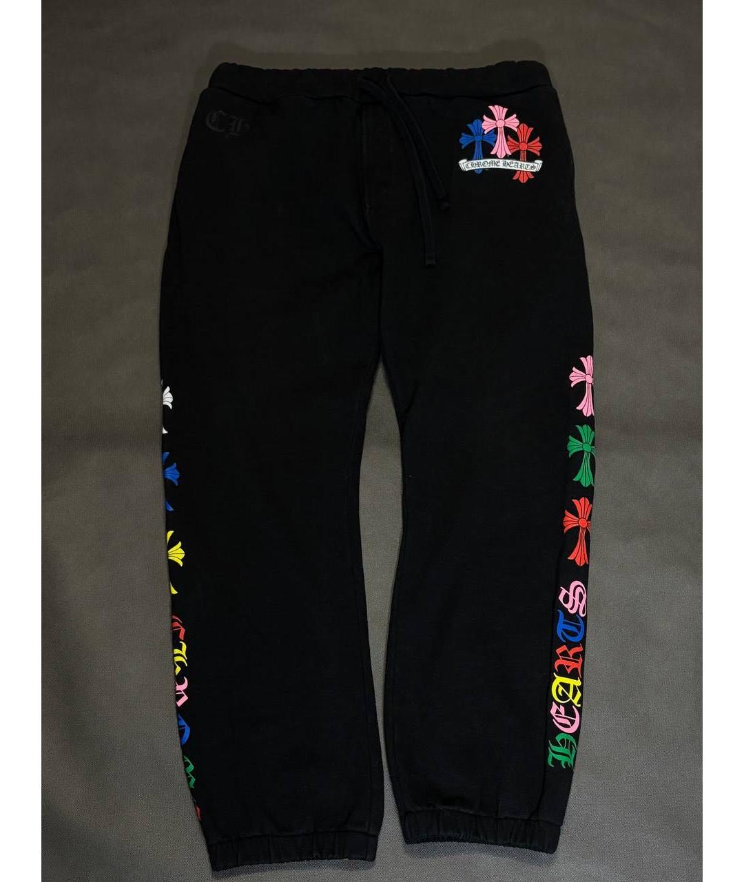 CHROME HEARTS Черные хлопковые повседневные брюки, фото 4