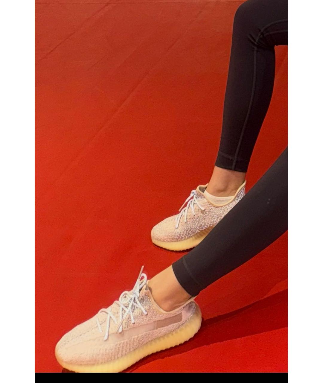 ADIDAS YEEZY Розовые текстильные кроссовки, фото 5