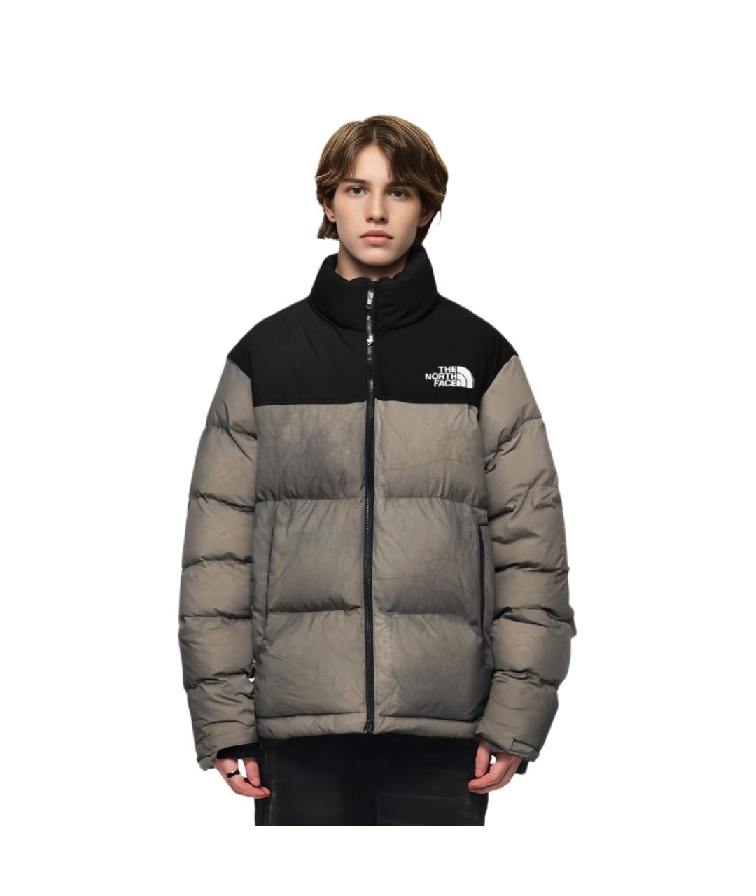 THE NORTH FACE Серый полиамидовый пуховик, фото 5