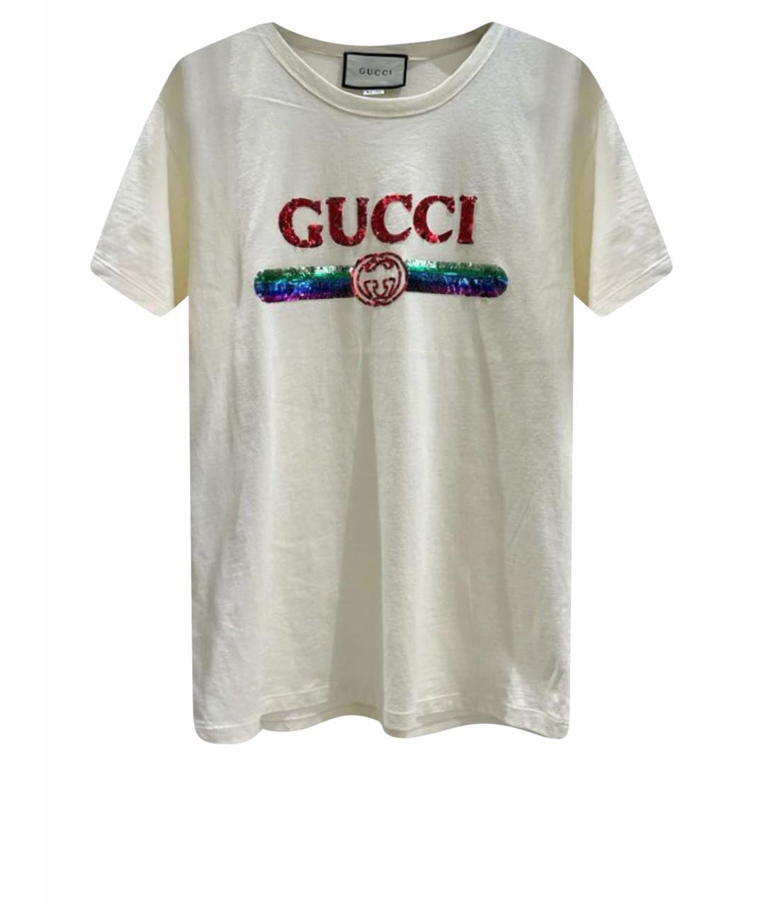 GUCCI Бежевая хлопковая футболка, фото 1