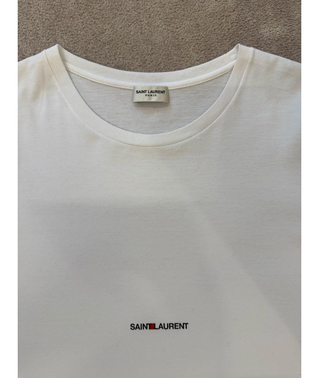 SAINT LAURENT Белая хлопковая футболка, фото 3