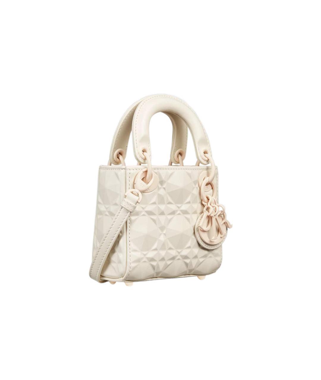 CHRISTIAN DIOR Белая кожаная сумка через плечо, фото 3