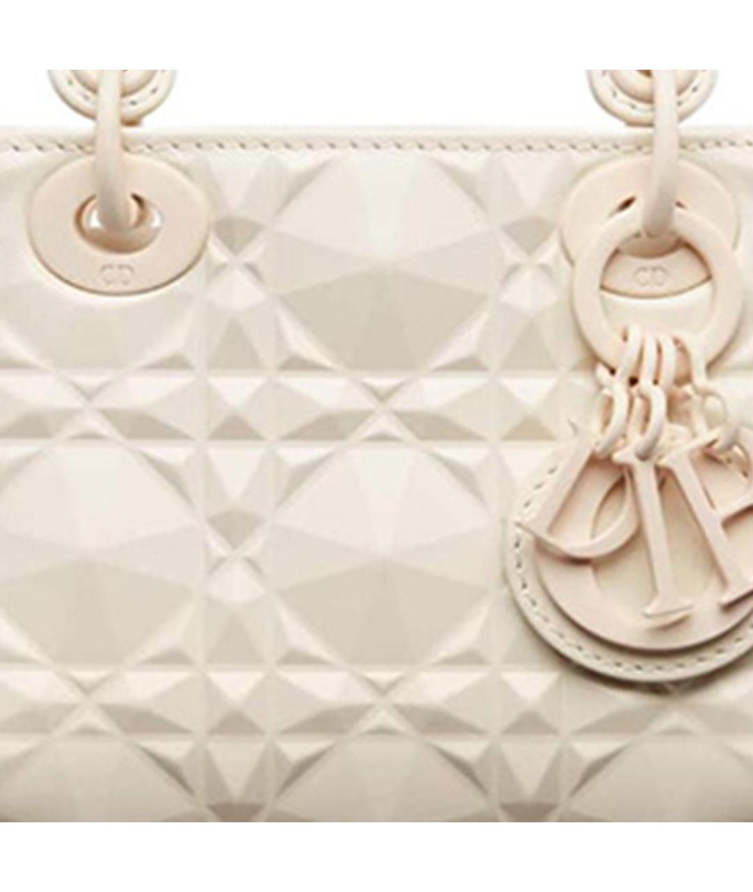 CHRISTIAN DIOR Белая кожаная сумка через плечо, фото 6