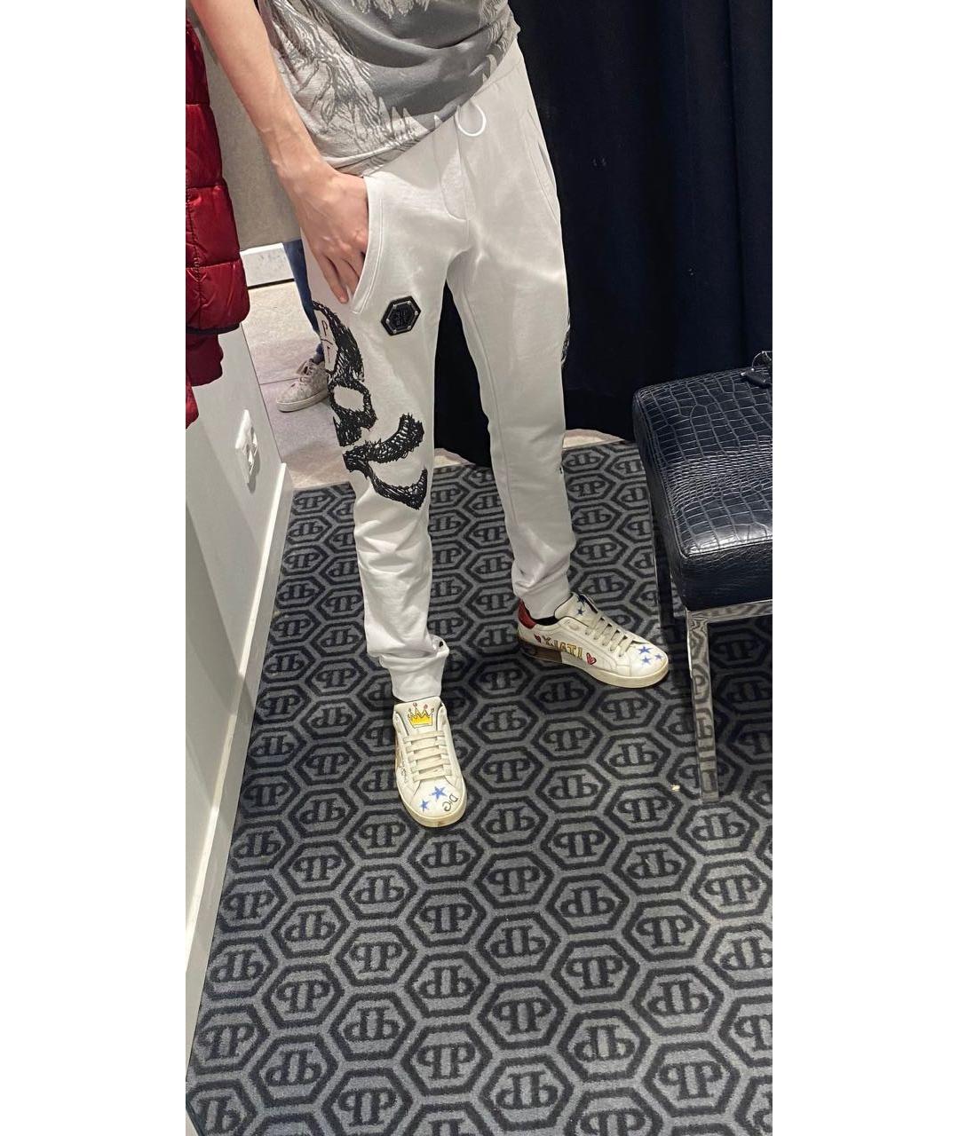 PHILIPP PLEIN Белый хлопковый спортивный костюм, фото 6