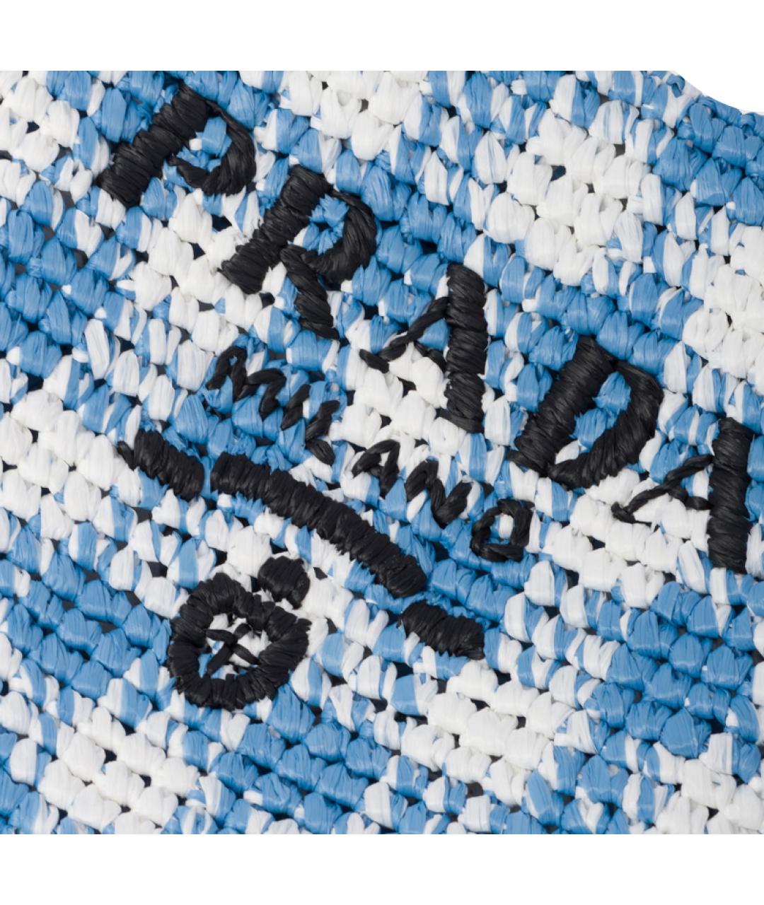 PRADA Голубая тканевая сумка через плечо, фото 4