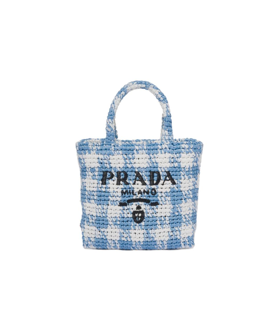 PRADA Голубая тканевая сумка через плечо, фото 7