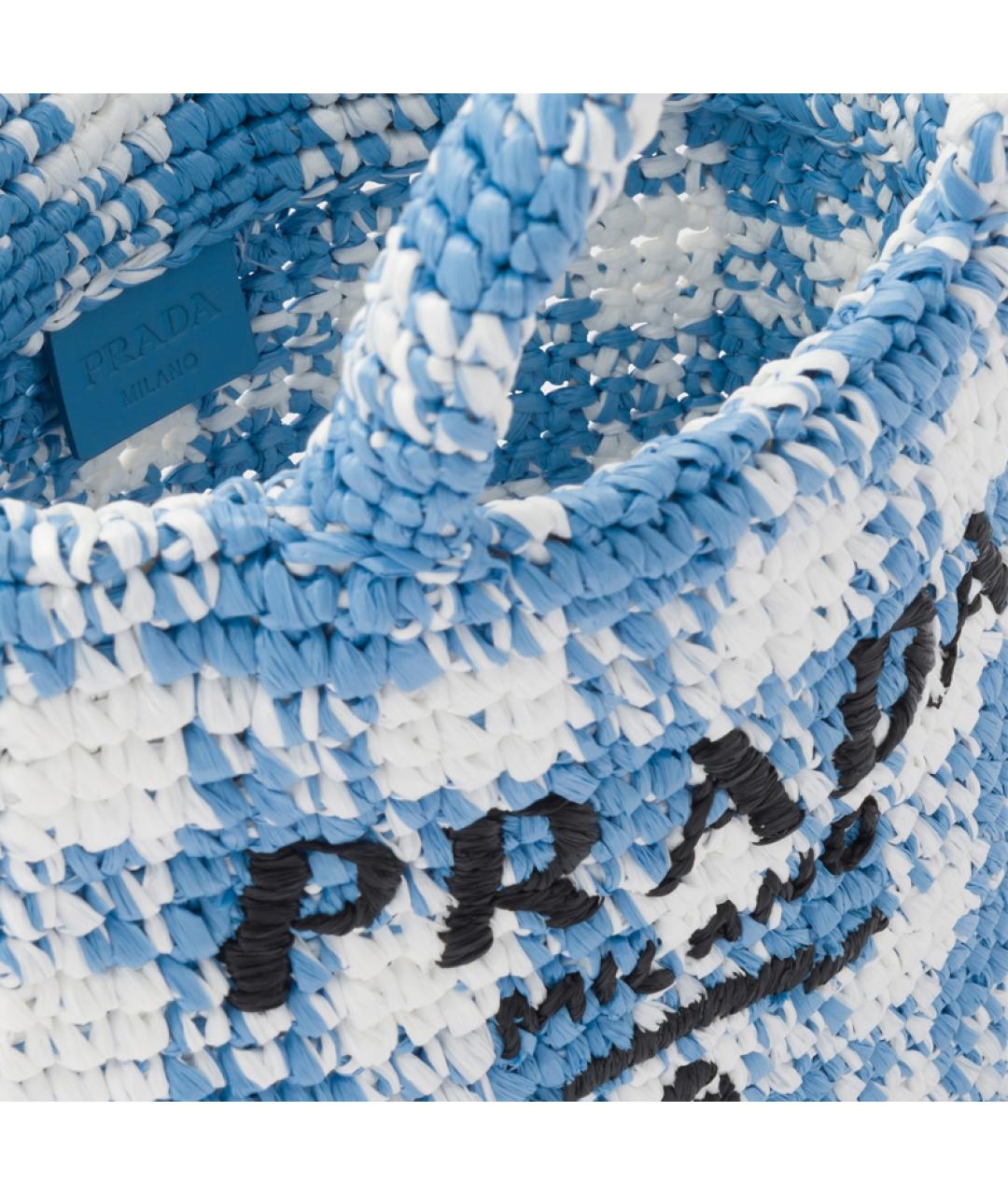 PRADA Голубая тканевая сумка через плечо, фото 6