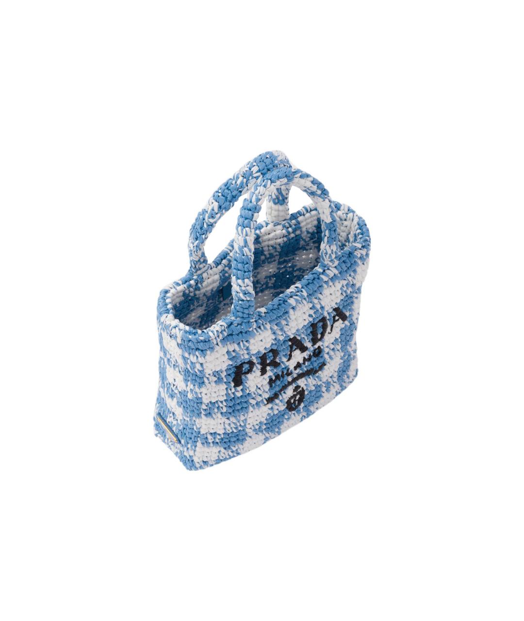 PRADA Голубая тканевая сумка через плечо, фото 3