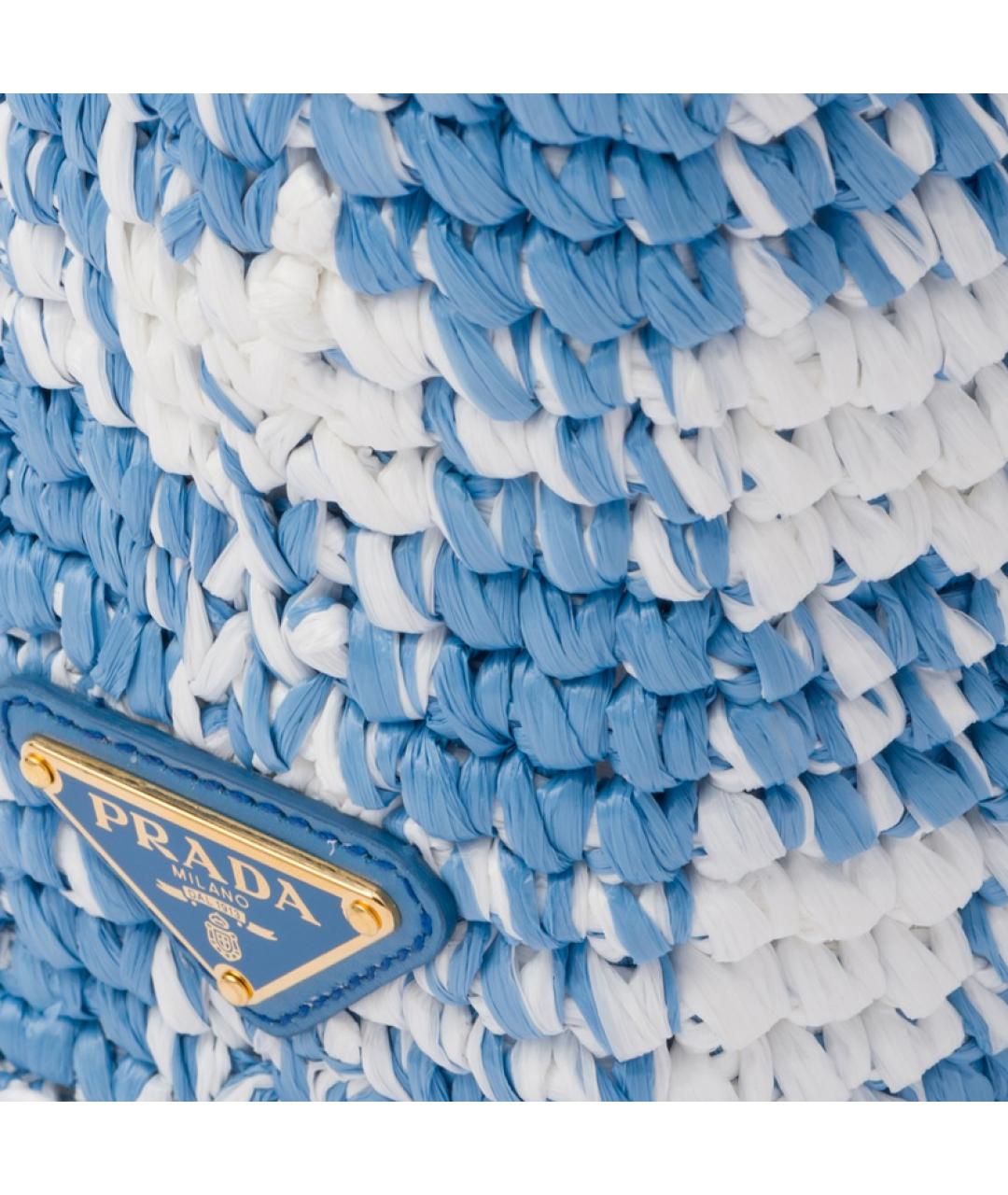 PRADA Голубая тканевая сумка через плечо, фото 5