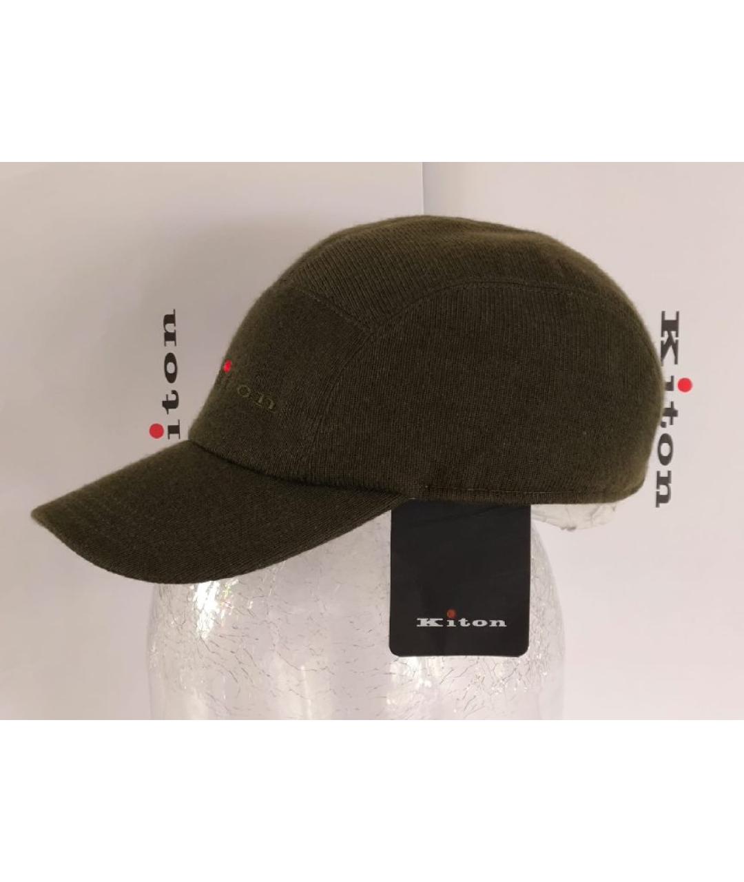 KITON Зеленая кашемировая кепка/бейсболка, фото 3