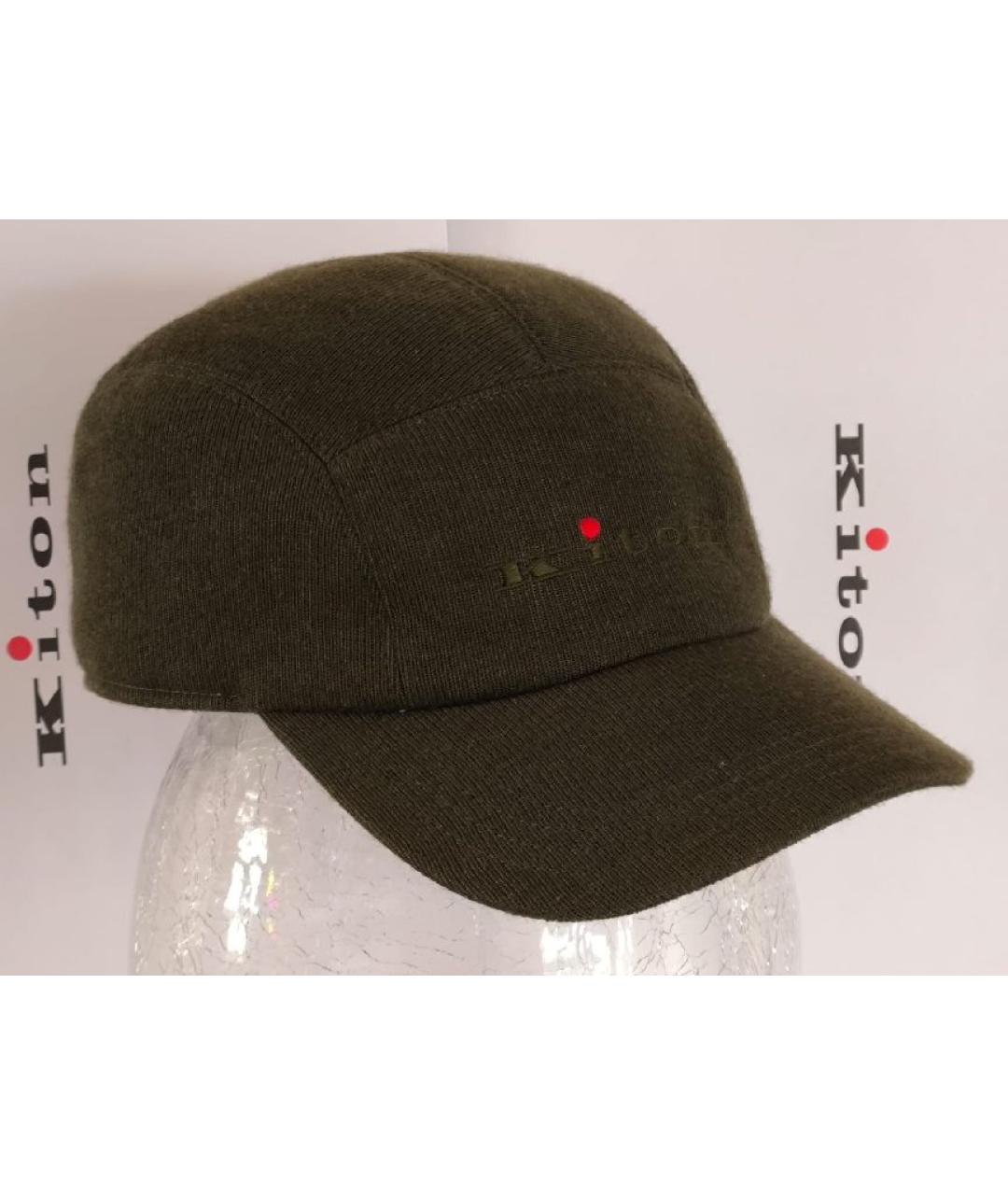 KITON Зеленая кашемировая кепка/бейсболка, фото 2
