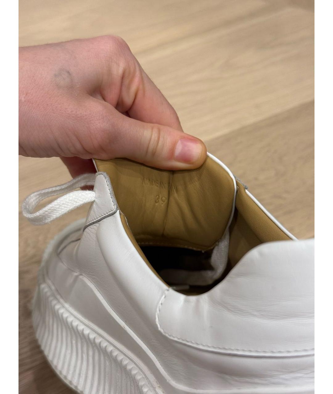 JIL SANDER Белые кожаные кеды, фото 5