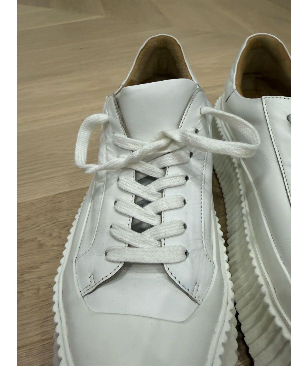 JIL SANDER Белые кожаные кеды, фото 7