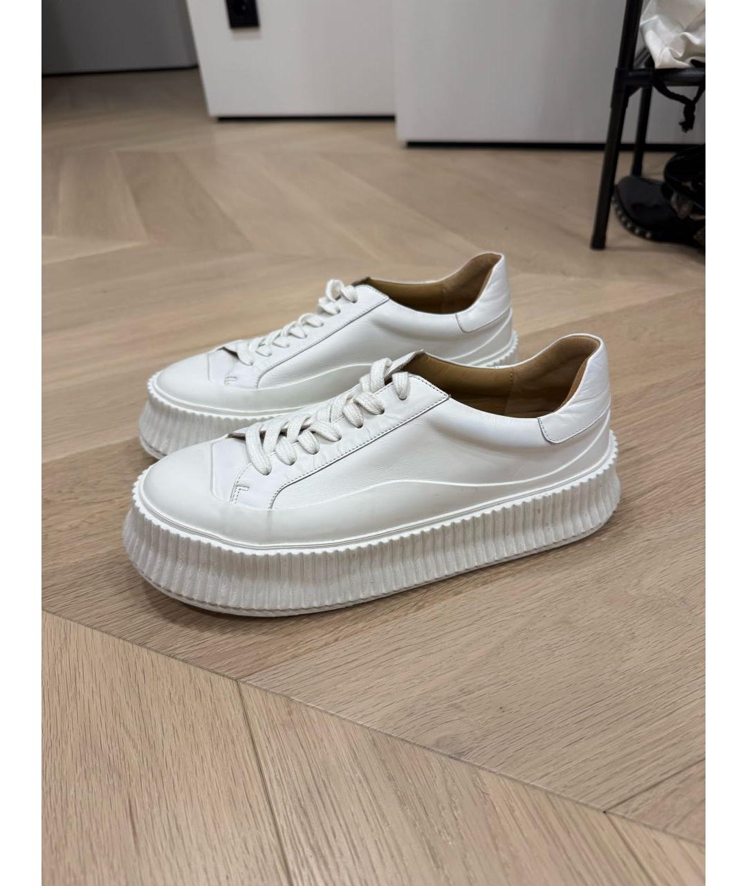 JIL SANDER Белые кожаные кеды, фото 8
