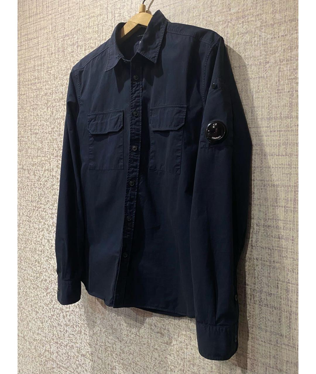 CP COMPANY Темно-синяя хлопковая кэжуал рубашка, фото 6