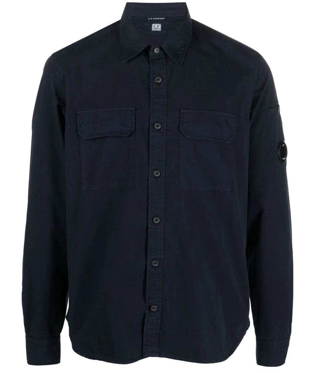 CP COMPANY Темно-синяя хлопковая кэжуал рубашка, фото 1