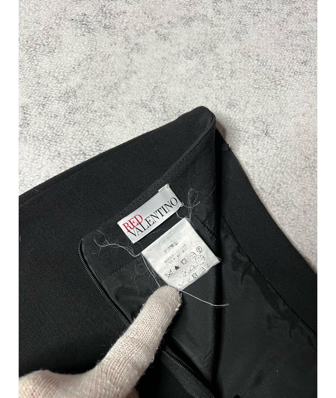 RED VALENTINO Черная шерстяная юбка мини, фото 5