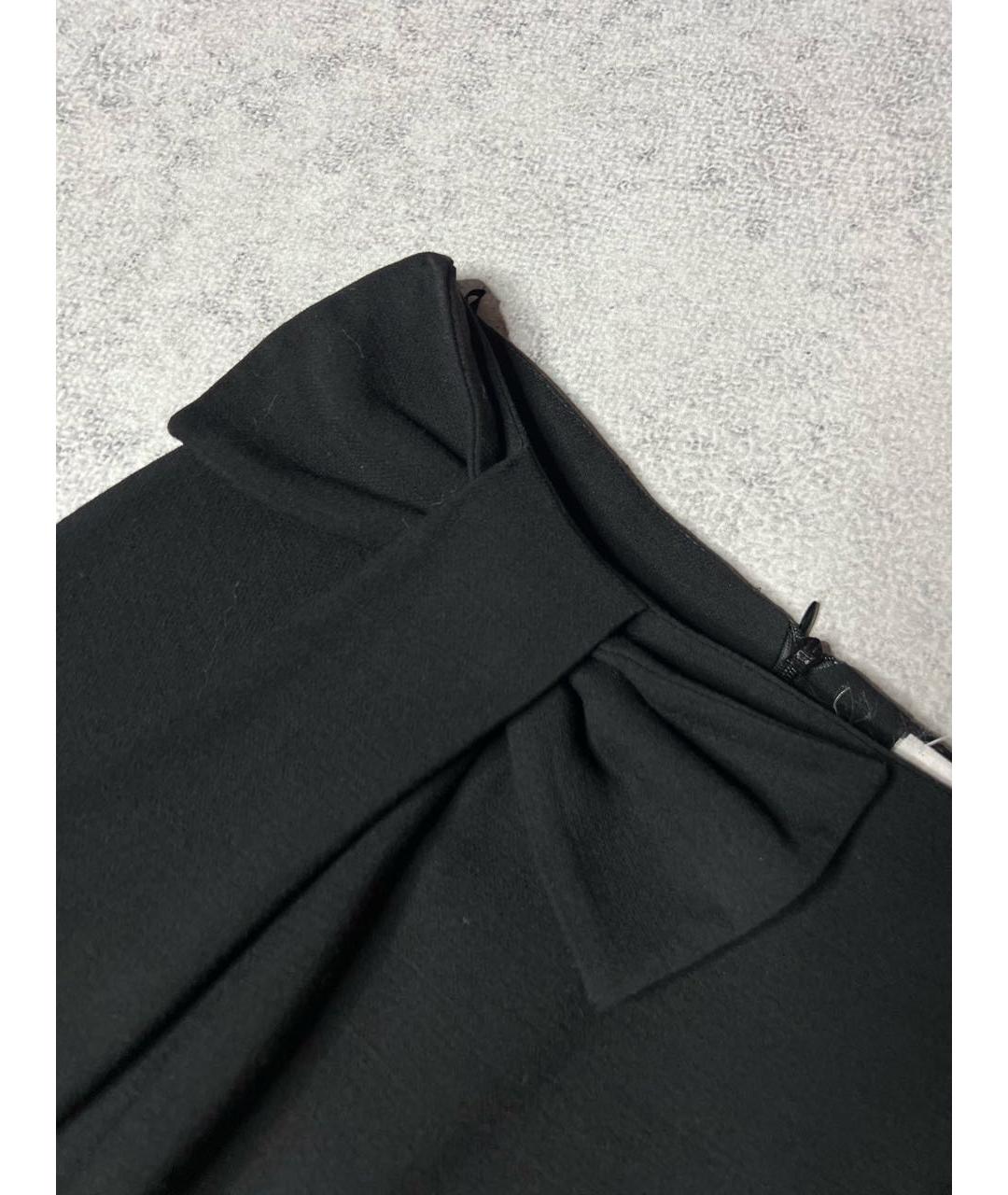 RED VALENTINO Черная шерстяная юбка мини, фото 3