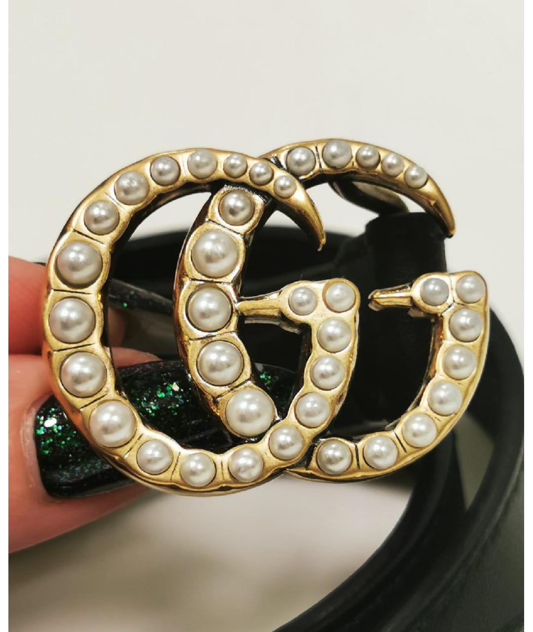GUCCI Черный кожаный ремень, фото 4